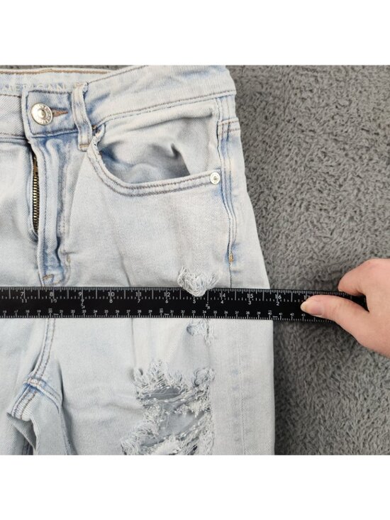 AE Stretch Ripped Mom Jean Women's Size 2 High Waisted Ankle American Eagle - Picture 7 of 11